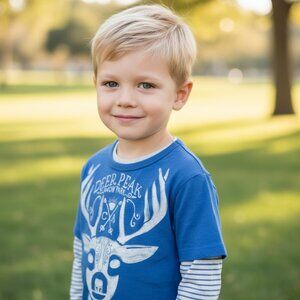BABY GAP Long Sleeve Graphic Tee Boys Girls 4T 4 Twofer Layered Hipster Reindeer